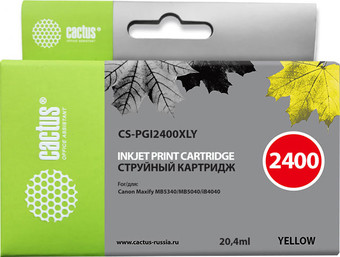 Картридж CACTUS CS-PGI2400XLY (аналог Canon PGI-2400XL Y)