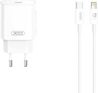 Сетевое зарядное XO CE25 Lightning (белый)