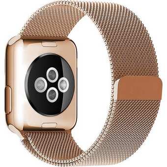 Браслет Rumi Milanese loop металлический для Apple Watch 42/44/45mm (красное золото)