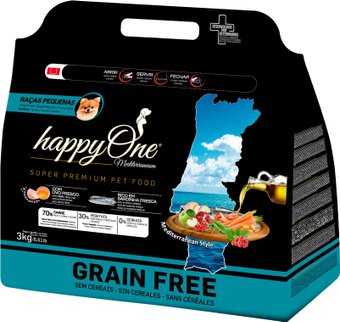 Сухой корм для собак HappyOne Mediterraneum со свежим яйцом и свежей сардиной 3 кг