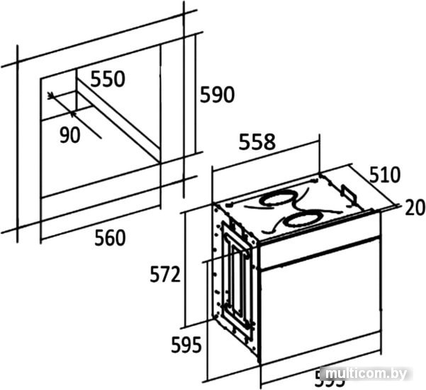 Электрический духовой шкаф Exiteq EXO-205 (нержавеющая сталь)