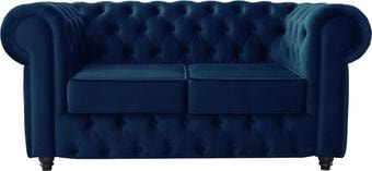 Диван Brioli Честерфилд двухместный (микровелюр, В69 синий)