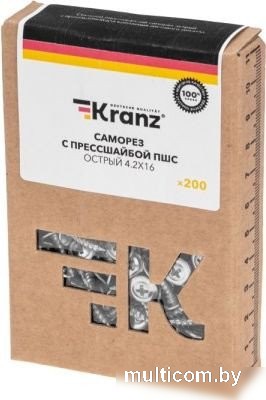 Саморез Kranz KR-01-3361-003 ПШС острый 4,2х16мм (200 шт)