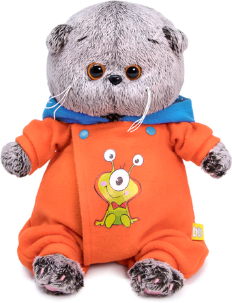 Классическая игрушка BUDI BASA Collection Басик Baby в комбинезоне с монстриком BB-075 20 см