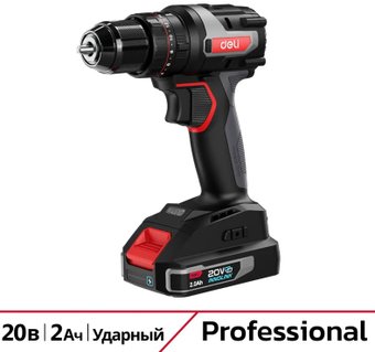 Ударная дрель-шуруповерт Deli DE-CZ20-2D2 (с 2-мя АКБ, сумка)