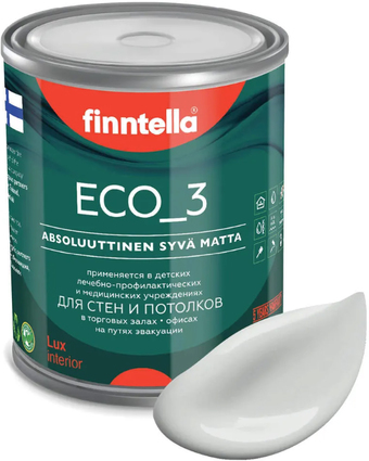 Краска Finntella Eco 3 Wash and Clean Delfiini F-08-1-1-FL049 0.9 л (св.-серый)