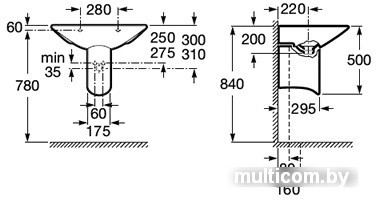 Умывальник Roca Nexo 68x50.5 (327640000)