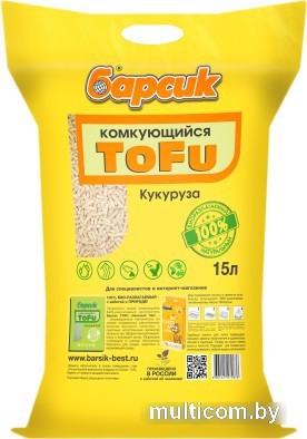 Наполнитель для туалета Барсик Тофу Кукуруза 15 л
