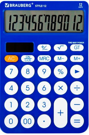 Калькулятор BRAUBERG Style-12 272966 (синий)