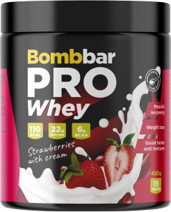 Протеин комплексный Bombbar Pro Complex Whey (450 г, клубника со сливками)
