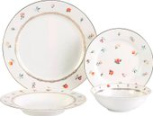 Набор обеденных тарелок Arya Blossom 8680943243188 (24шт, белый/золотистый)