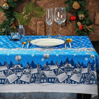 Скатерть Текстильный городок Полночь ТХбК29118-2/150 (120x150, синий)