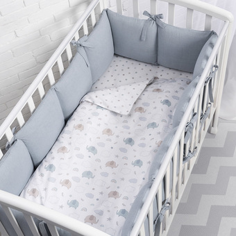 Постельное белье Perina Fancy F3-01.10 (слоники голубые)