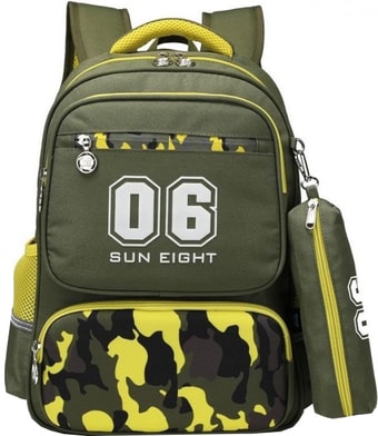 Рюкзак Sun Eight SE-2757 (темно-зеленый/желтый)