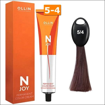 Крем-краска Ollin Professional N-Joy Color Cream 5/4 светлый шатен медный 100 мл