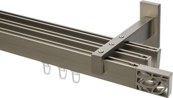 Карниз для штор Sundays Home Флэт Лайн Грид тройной (составной, сатин, 3.2 м)