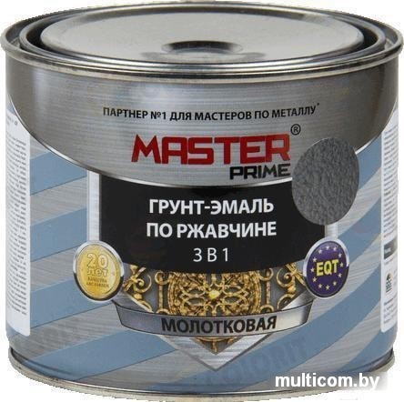 Грунт-эмаль MASTER Prime Молотковая 3 в 1 2 л (полуматовый черный)