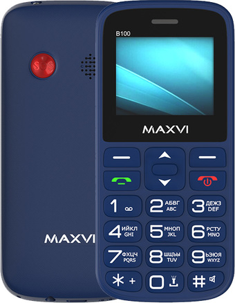 Кнопочный телефон Maxvi B100 (синий)