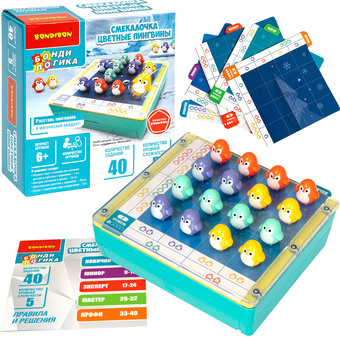 Развивающая игра Bondibon Смекалочка. Цветные пингвины ВВ5678