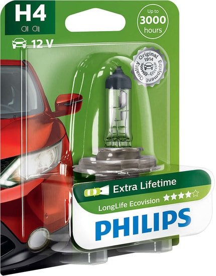 Галогенная лампа Philips H4 EcoVision 1шт