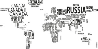 Фотообои Citydecor Карта мира модерн 300x150