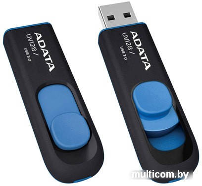 USB Flash A-Data DashDrive UV128 Black/Blue 128GB (AUV128-128G-RBE)