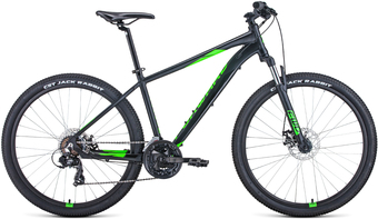 Велосипед Forward Apache 27.5 2.0 D р.17 2022 (черный матовый/зеленый)