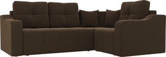 Угловой диван Mebelico Кембридж угловой 108822 (правый, микровельвет, коричневый)