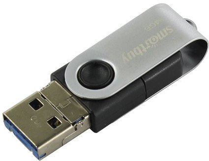 USB Flash Smart Buy Double 64GB SB64GBTRIO (черный)