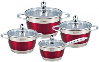 Набор кастрюль Rainstahl RS-1818-08 (красный)