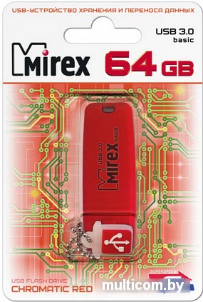 USB Flash Mirex CHROMATIC RED 64GB (13600-FM3CHR64)