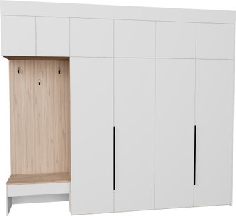 Стенка Рэйгрупп Рэй P245-B10-2-EB В10-2 (дуб элисон/белый премиум)