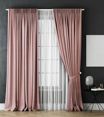 Комплект штор Pasionaria Каспиан 480x260 с подхватами (розовый)