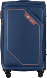Чемодан-спиннер Solier STL2240 (XL, синий/коричневый)