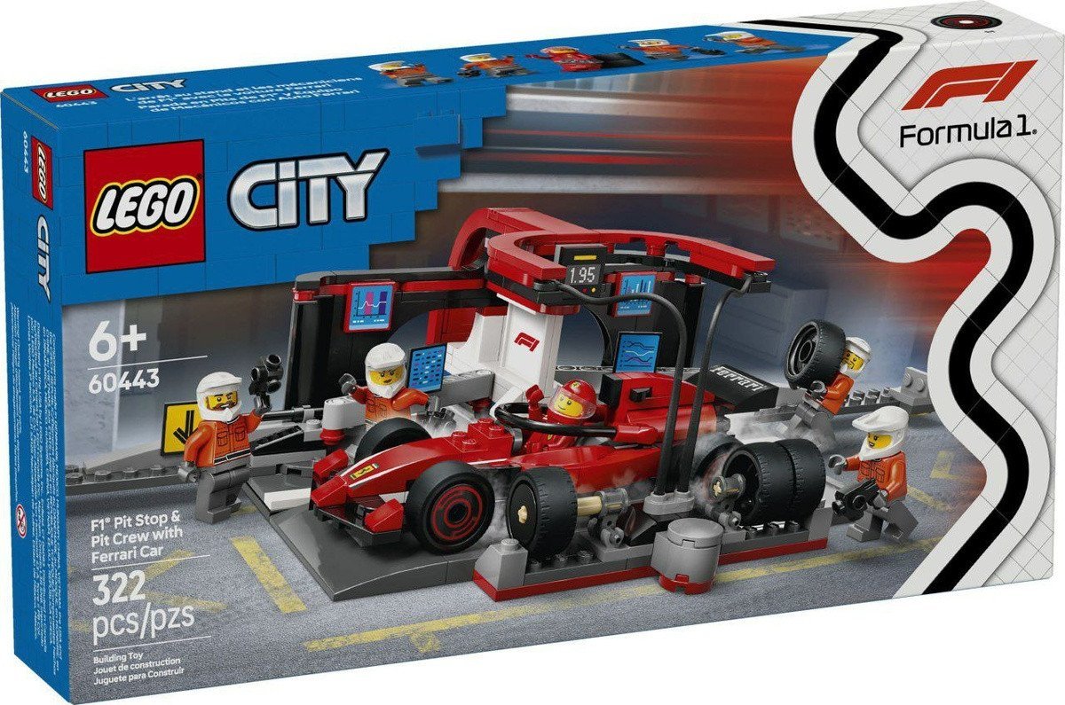 Конструктор LEGO City 60443 Пит-стоп F1 с автомобилем Ferrari