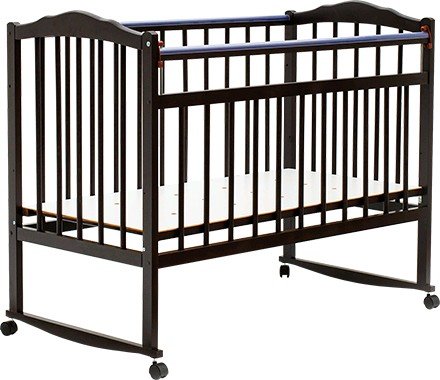 Детская кроватка Bambini 01 (темный орех)
