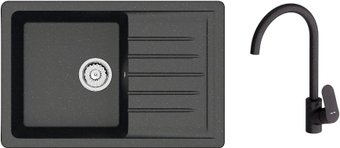 Кухонная мойка Berge BR-7602 + Like F8007122 (черный)