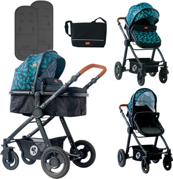 Универсальная коляска Lorelli Alexa 2020 (2 в 1, black leaves)