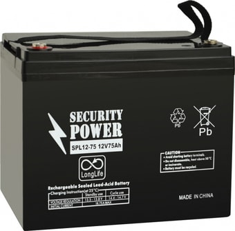 Аккумулятор для ИБП Security Power SPL 12-75 (12В/75 А&middot;ч)
