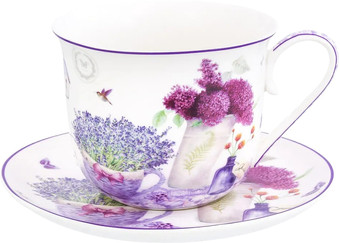 Чашка с блюдцем Elan Gallery Лаванда 420156