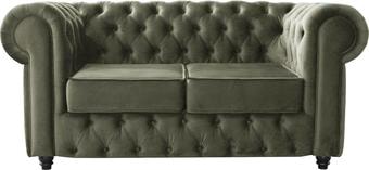 Диван Brioli Честерфилд двухместный (микровелюр, В10 серо-коричневый)