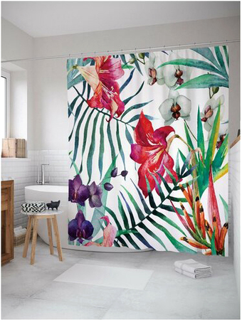 Шторка-занавеска для ванны JoyArty Тропические растения sc_14545