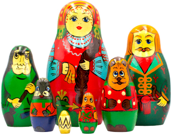 Развивающая игра Брестская Матрешка Русская народная сказка Царевна-Лягушка (набор 7 шт)