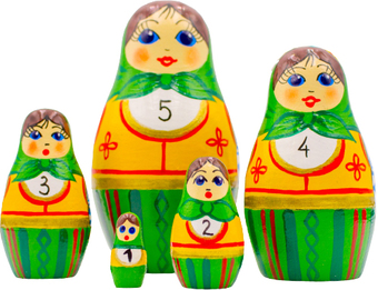 Развивающая игра Брестская Матрешка С числами (набор 5 шт)