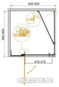 Душевой уголок Cezares SLIDER-AH-1-80-70/80-C-Cr