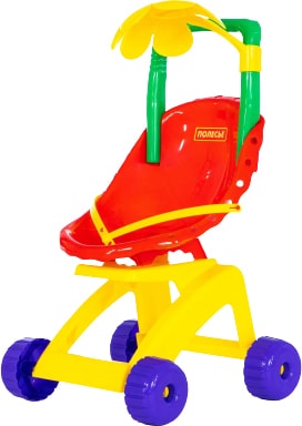 Коляска для кукол Полесье Ромашка 7445 (фиолетовые колеса)