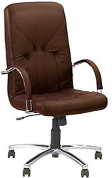 Кресло Новый Стиль MANAGER steel chrome SP-B (коричневый)