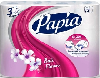 Туалетная бумага Papia Балийский цветок (3 слоя, 12 рулонов)
