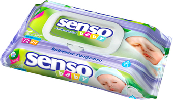 Влажные салфетки Senso Baby Антибактериальные с клапаном (72 шт)