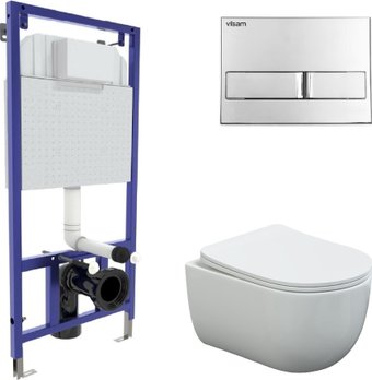 Унитаз подвесной Berges Wasserhaus Ventas Rimless + Visam Slim 525 EX-043237 (с сиденьем)